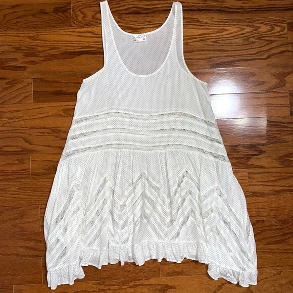 Intimately Free People Voile and Lace Trapeze White Mini Dress Size XS - Picture 6 of 12